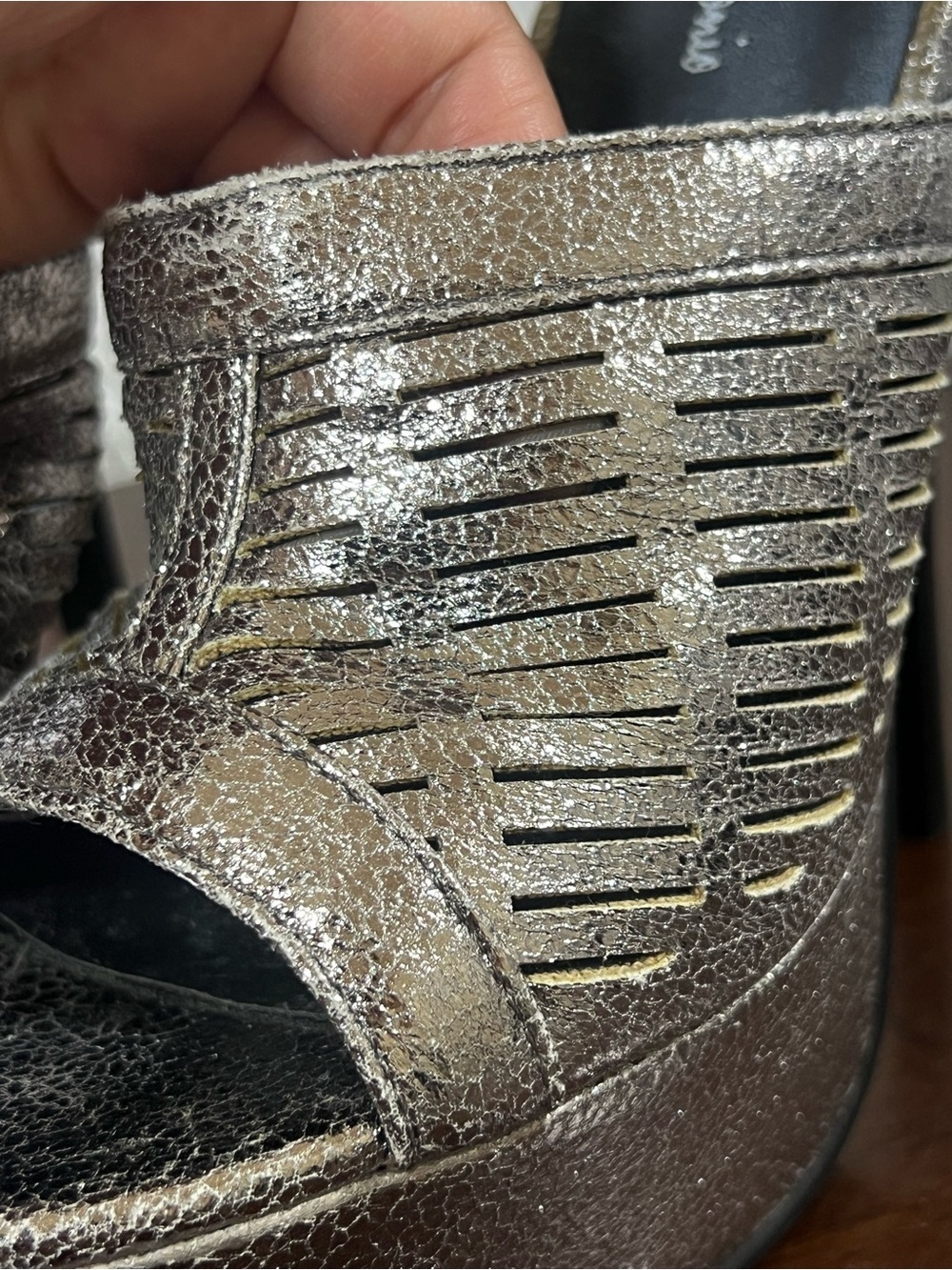 Michael Antonio Bronze Metallic Platform Sandal with Black Ankle Cuff 7 - Picture 4 of 10